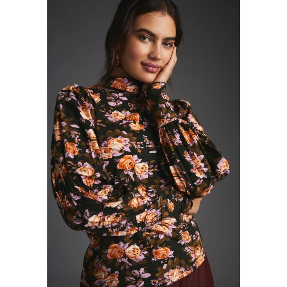 Floral High-Neck Blouse